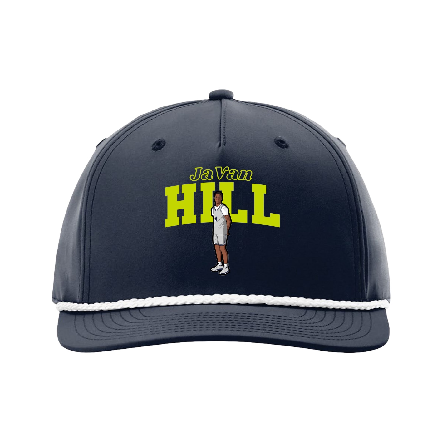 Five-Panel Classic Rope Cap — Name Arch in Navy