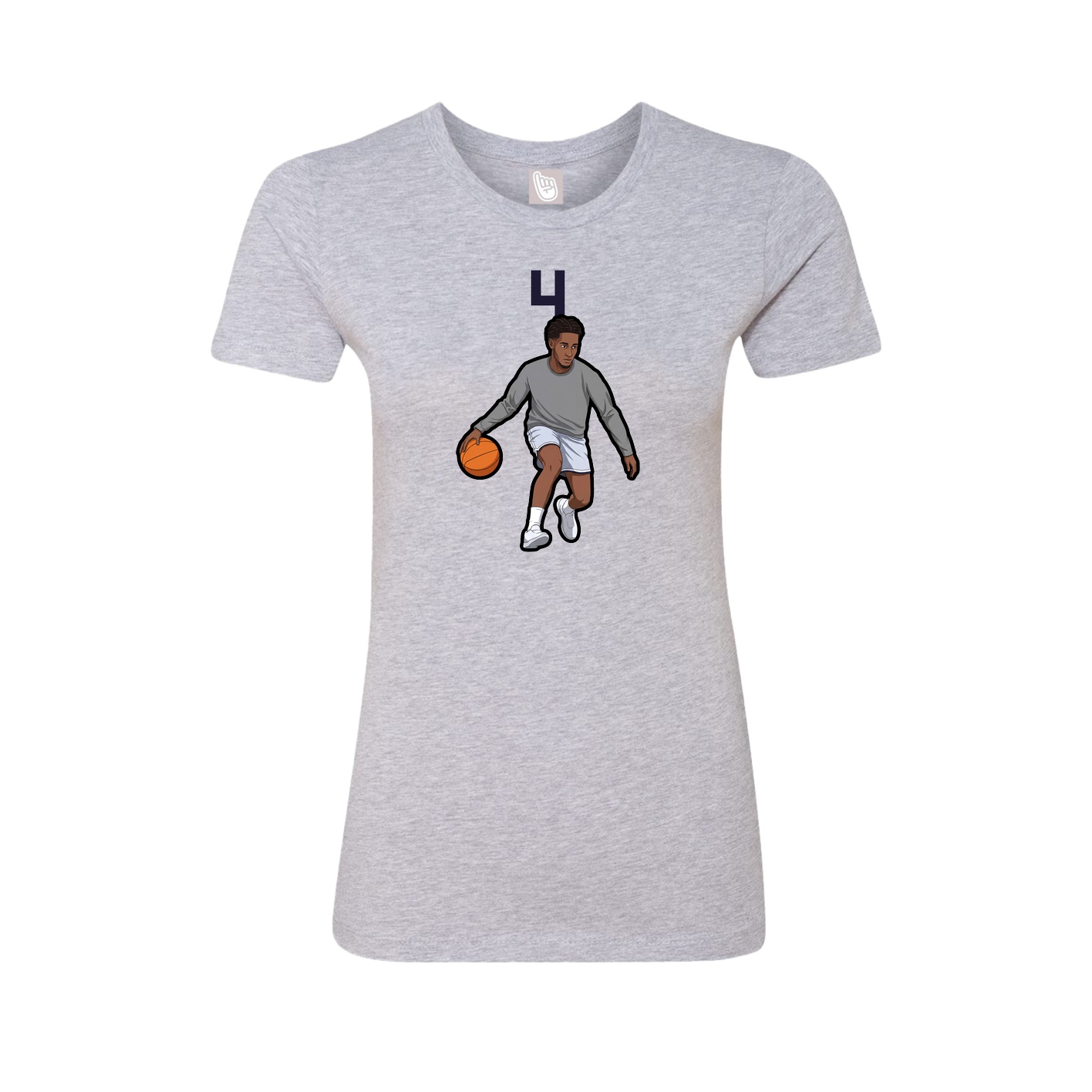 Fitted Women's Tee — Number Top in Grey