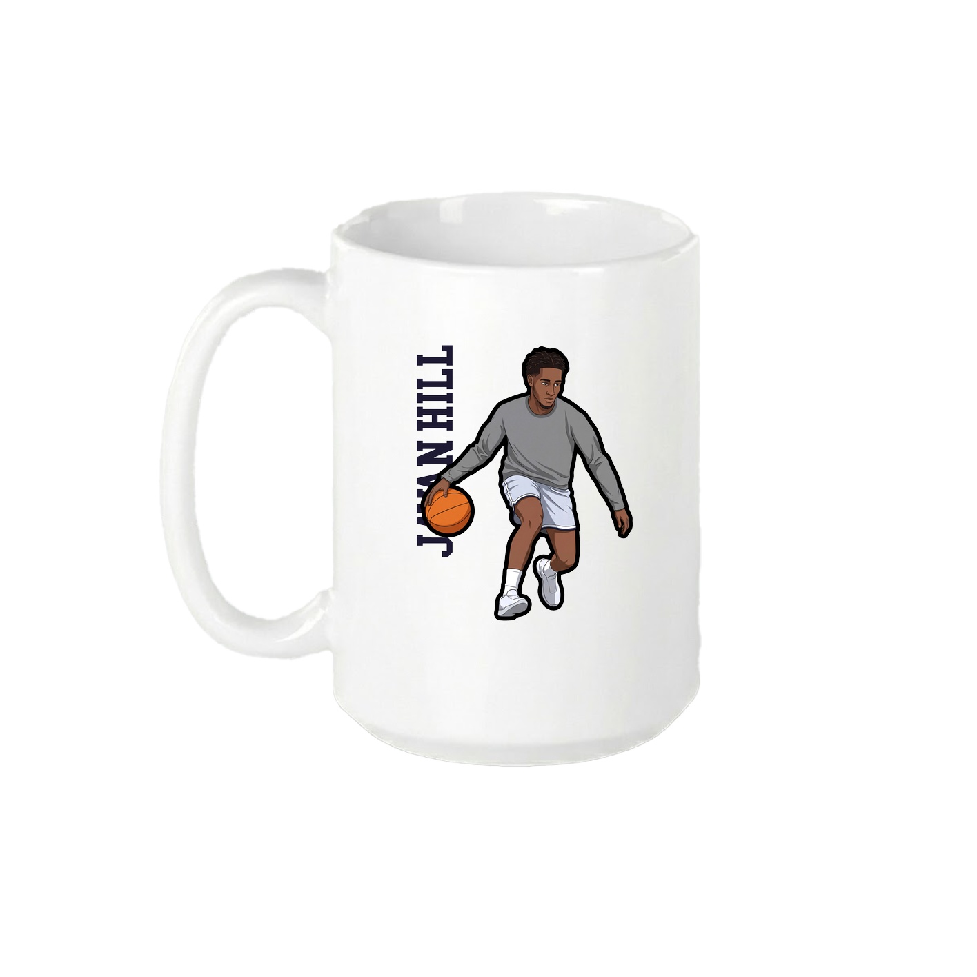 15oz Coffee Mug — Name Vertical in White