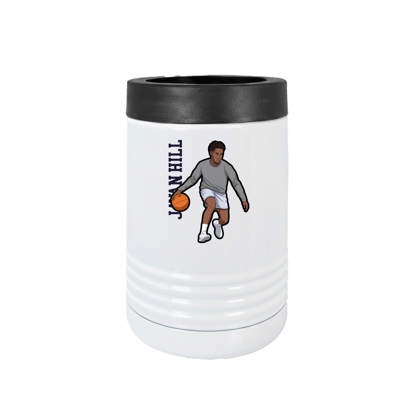 Beverage Holder — Name Vertical in White