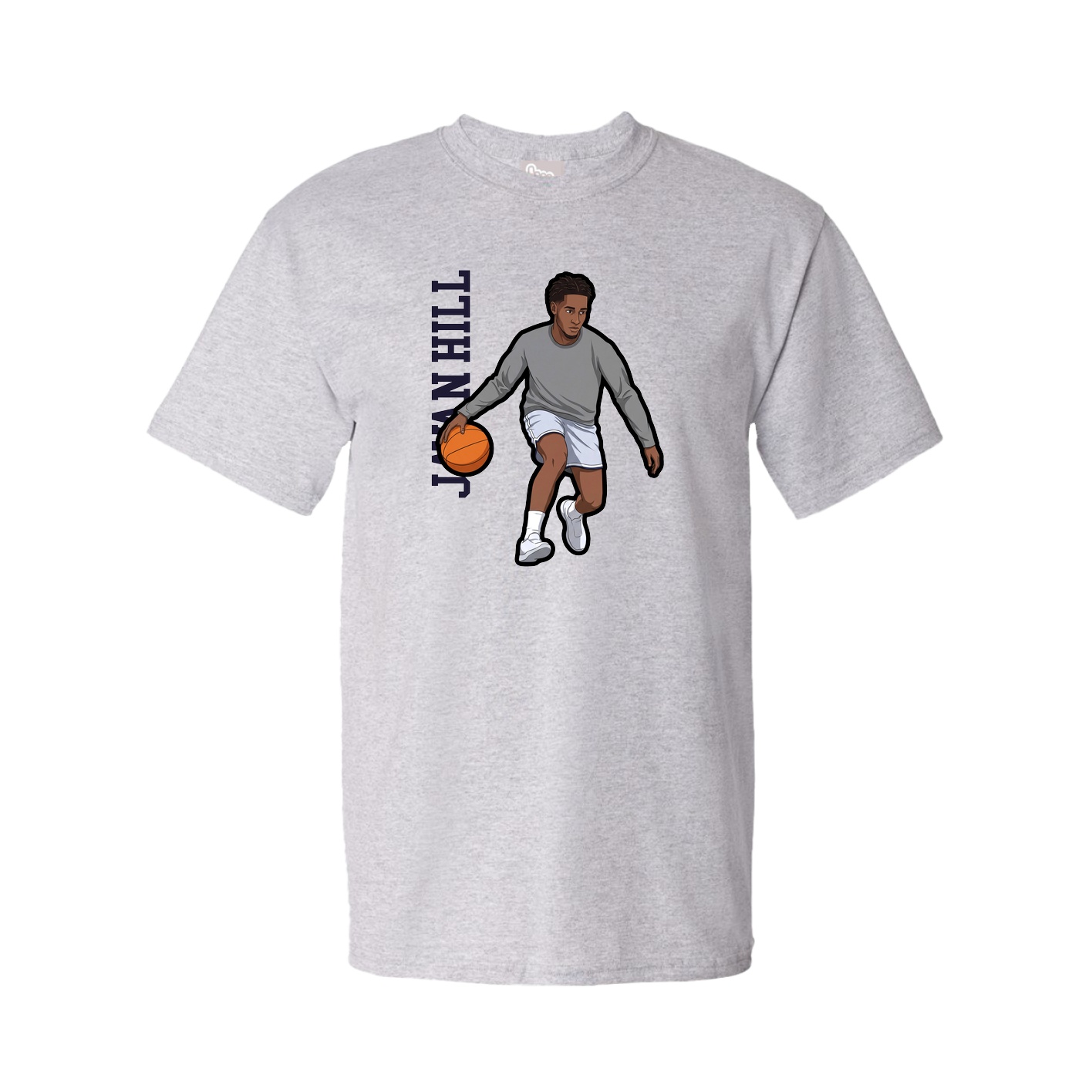 Youth Tee — Name Vertical in Grey