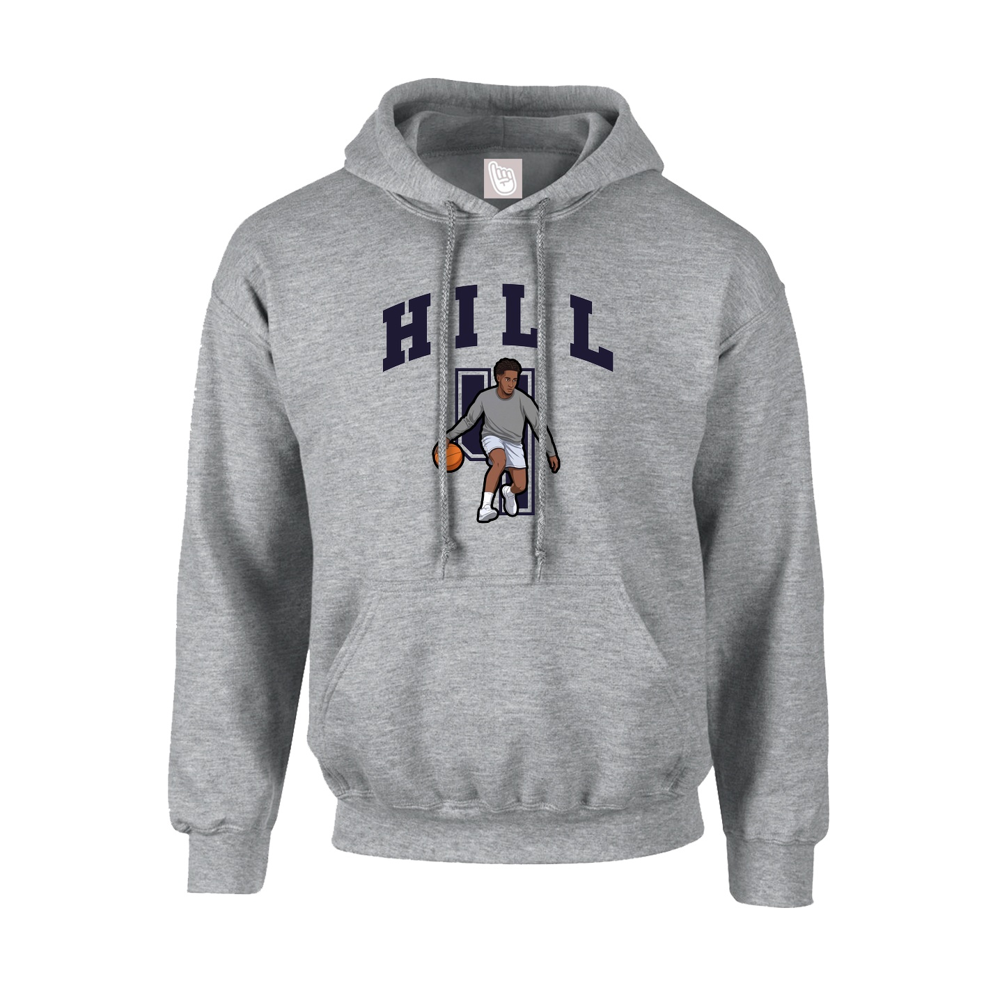 Youth Hoodie — Number in Grey