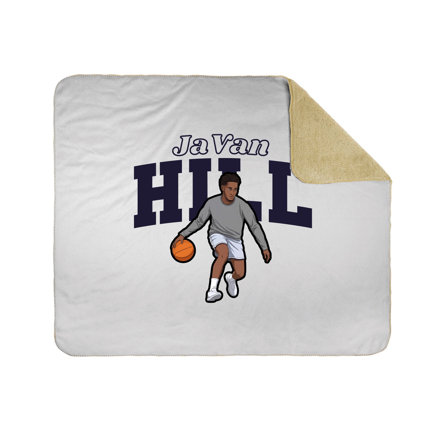 Throw Blanket — Name Arch in White