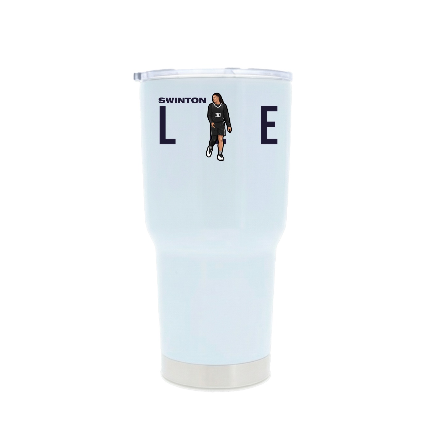30oz Stainless Steel Tumbler — Player Name in White