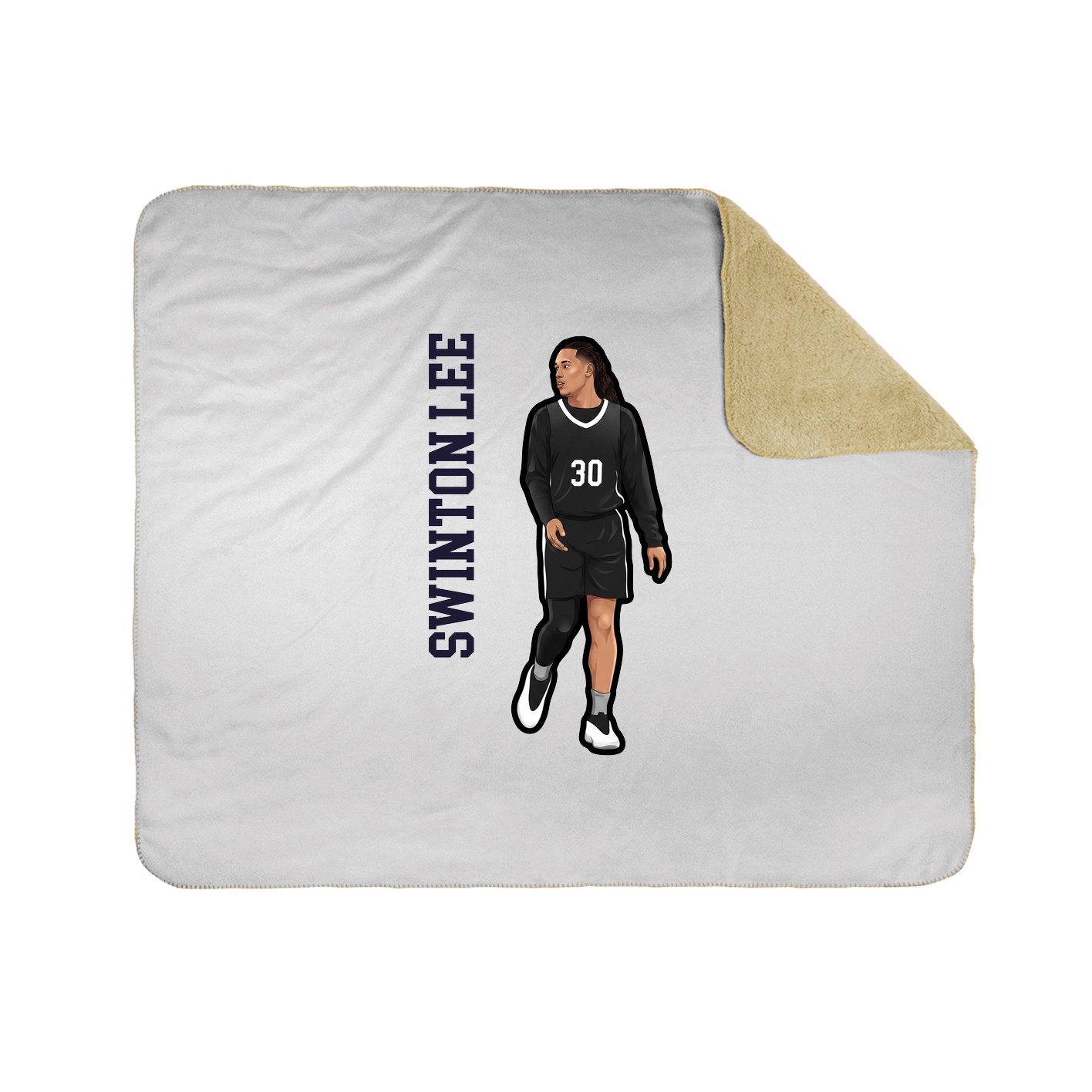 Throw Blanket — Name Vertical in White
