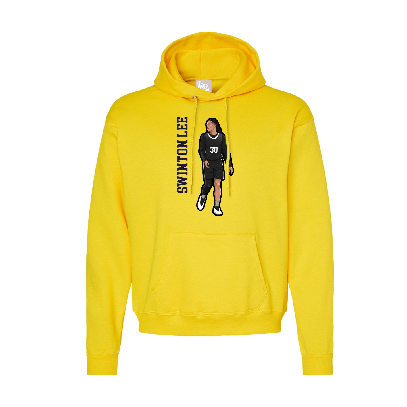 Hoodie — Name Vertical in Yellow