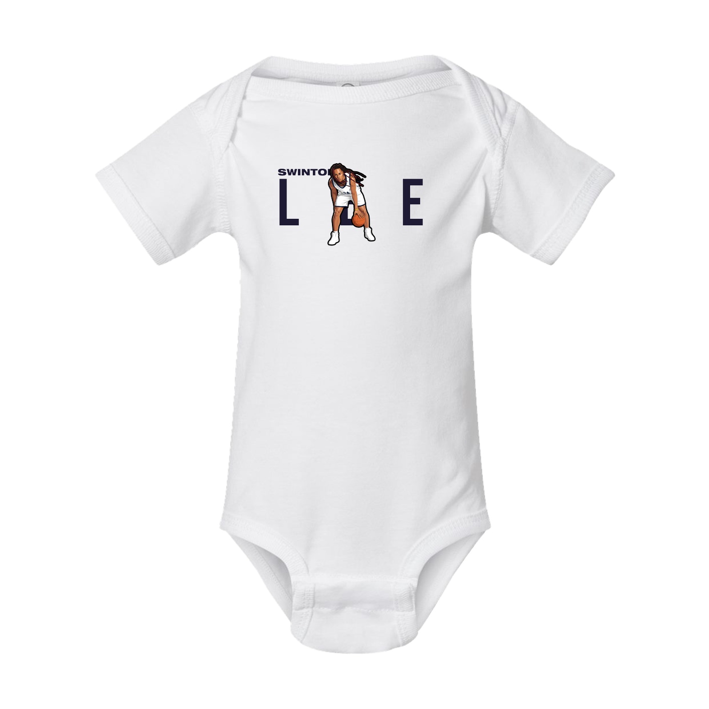 Baby Onesie — Player Name in White
