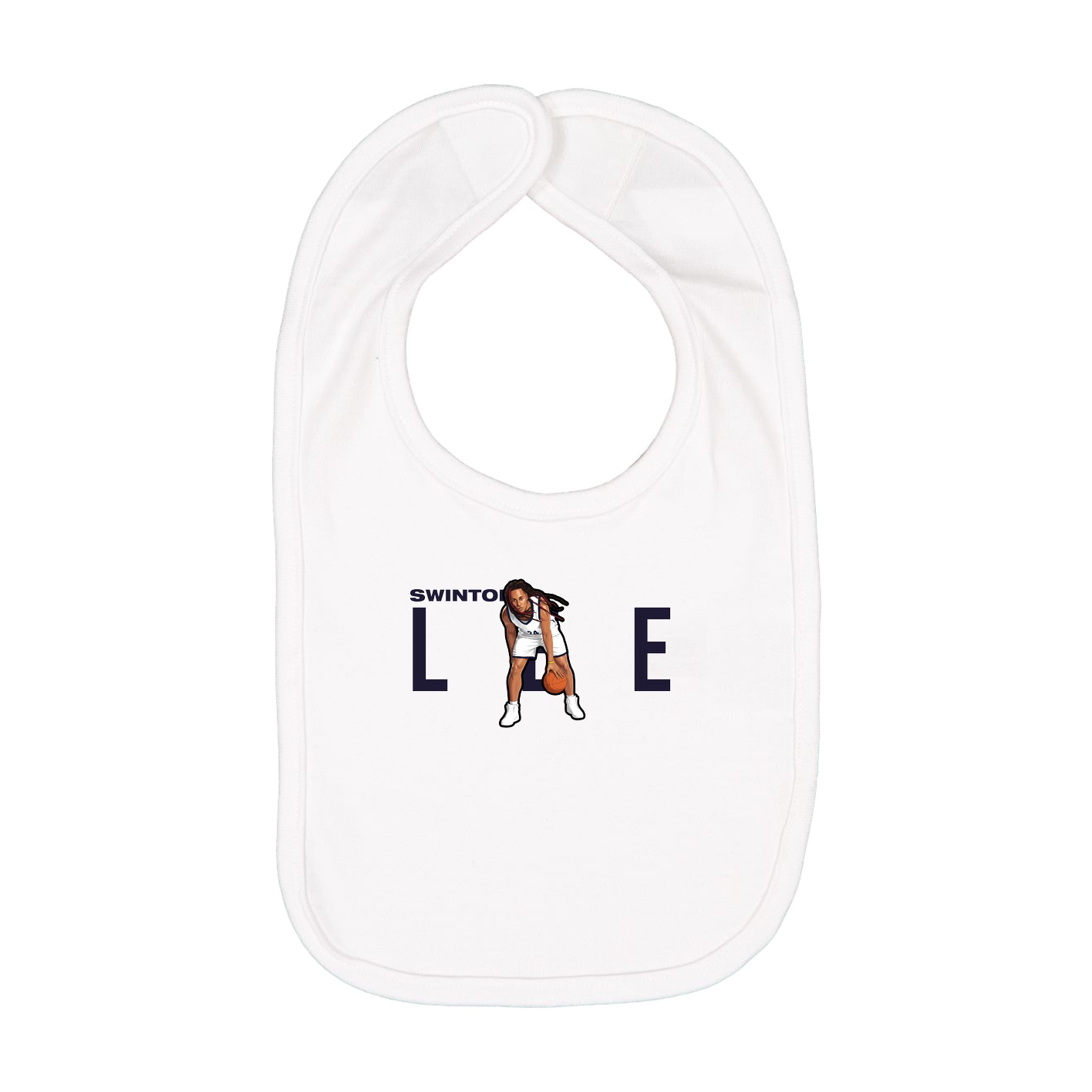 Infant Bib — Player Name in White