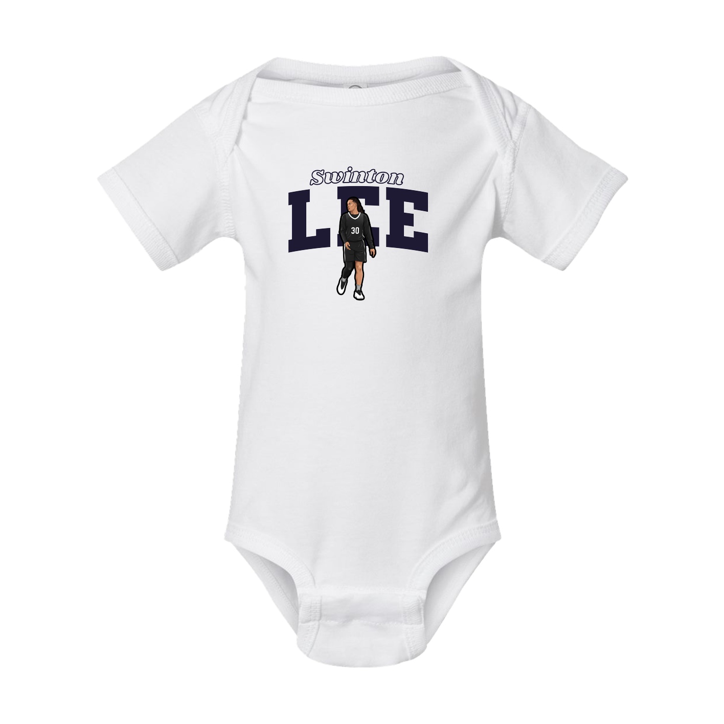 Baby Onesie — Name Arch in White