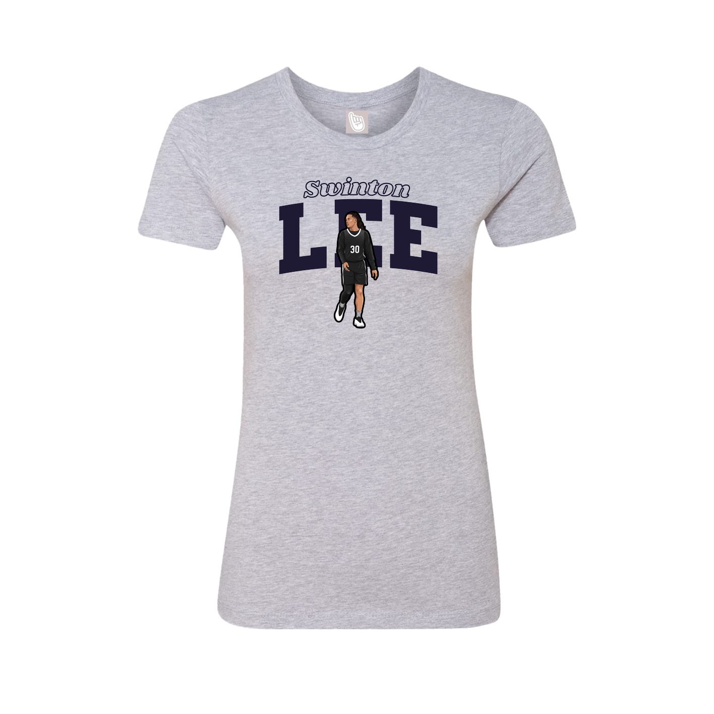 Fitted Women's Tee — Name Arch in Grey