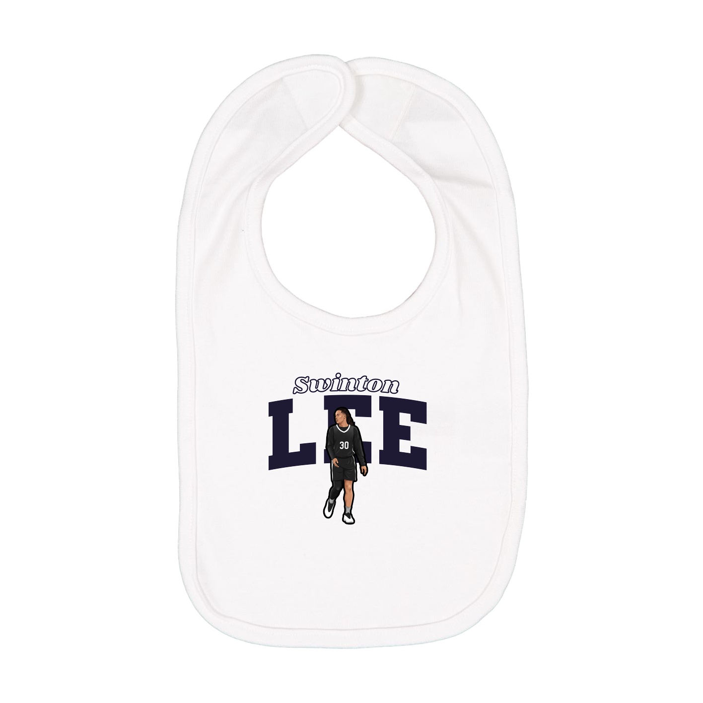 Infant Bib — Name Arch in White