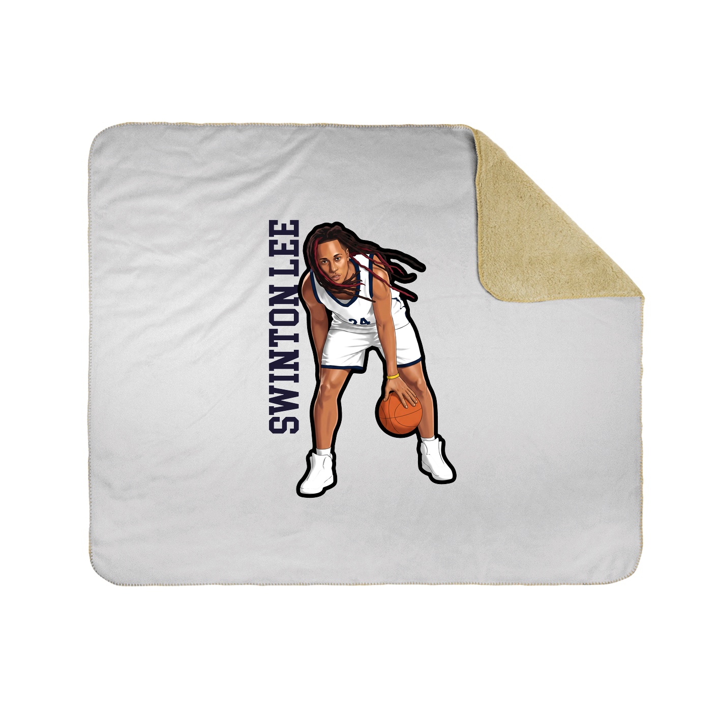 Throw Blanket — Name Vertical in White