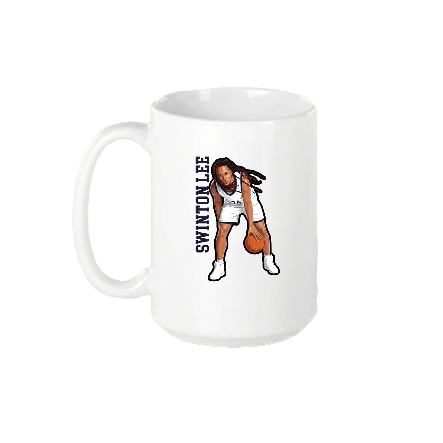 15oz Coffee Mug — Name Vertical in White