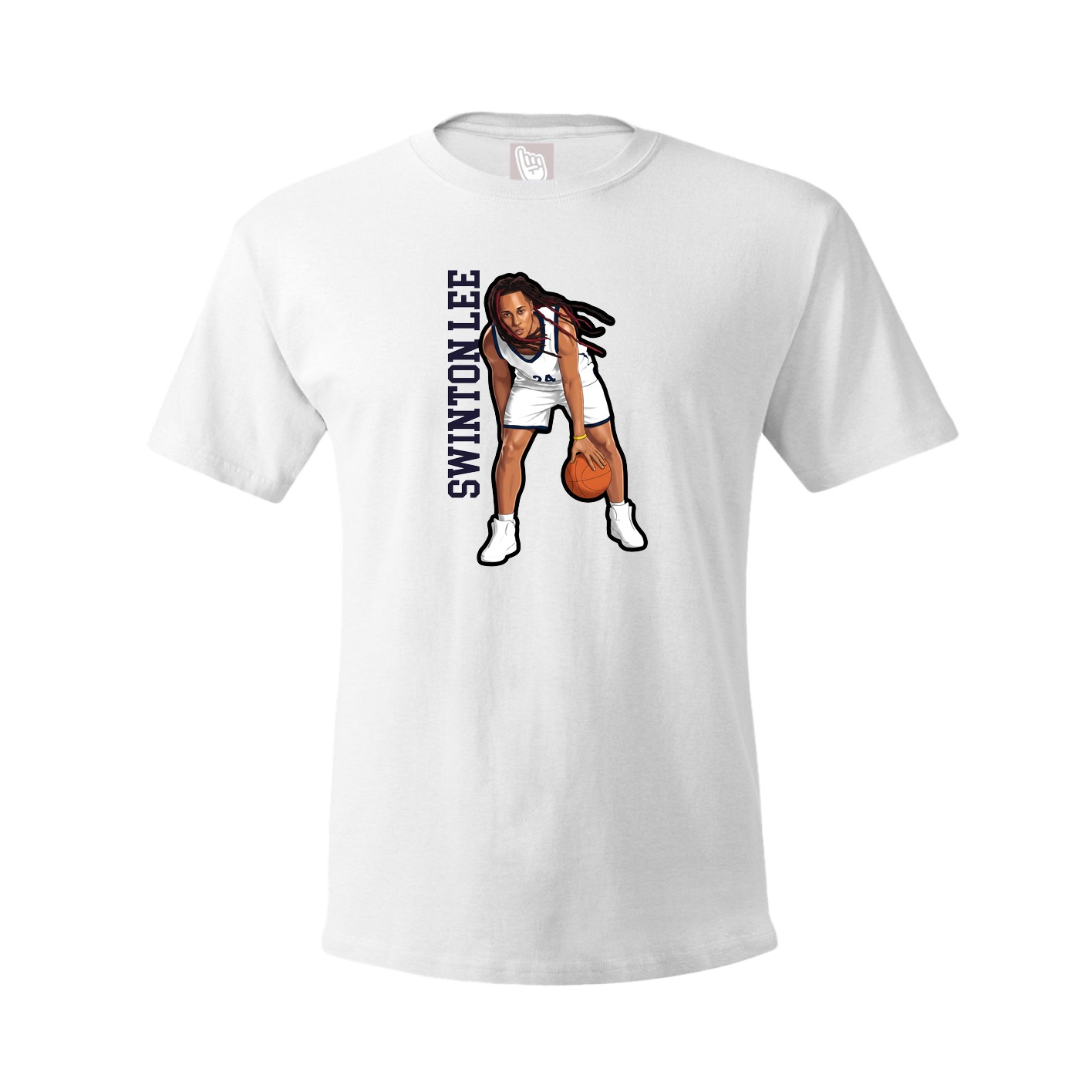 Tee — Name Vertical in White