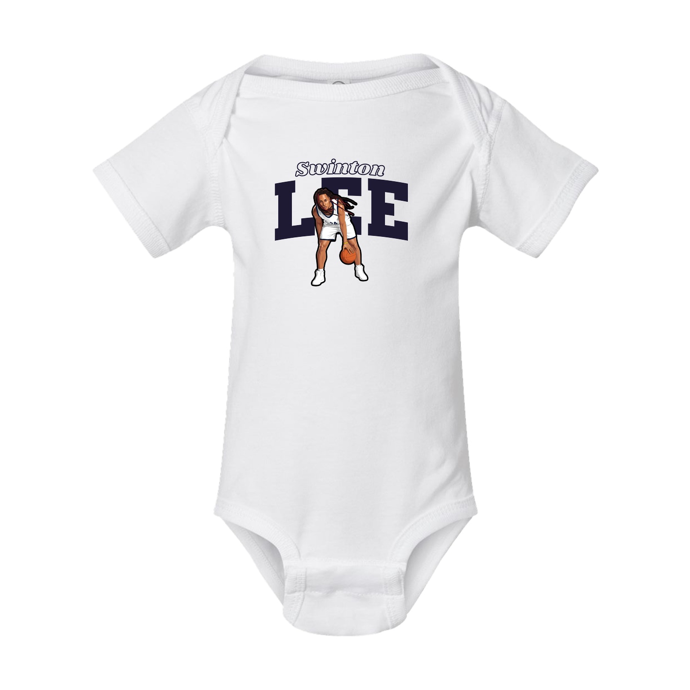 Baby Onesie — Name Arch in White