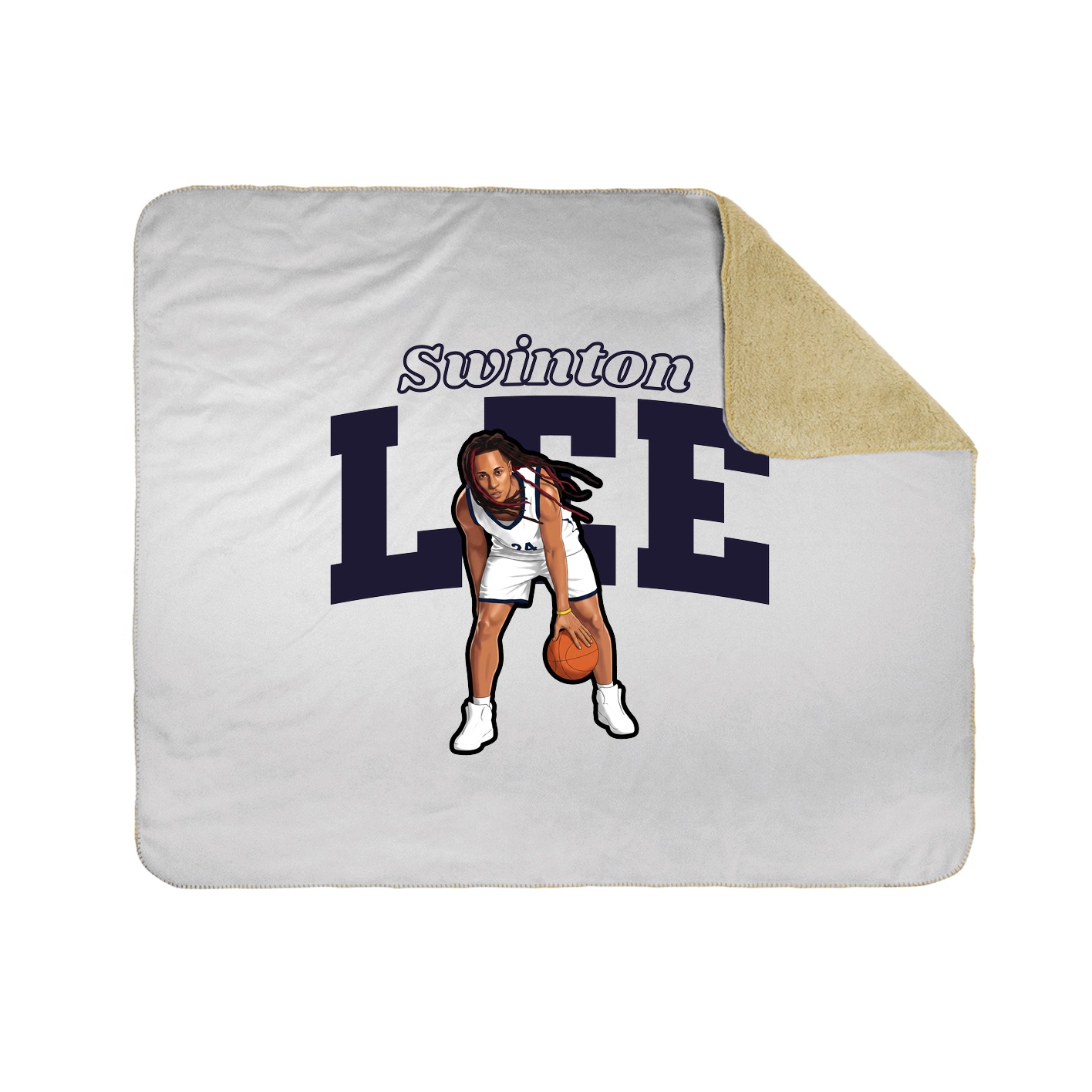 Throw Blanket — Name Arch in White
