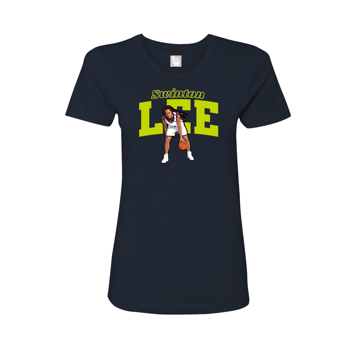 Fitted Women's Tee — Name Arch in Navy