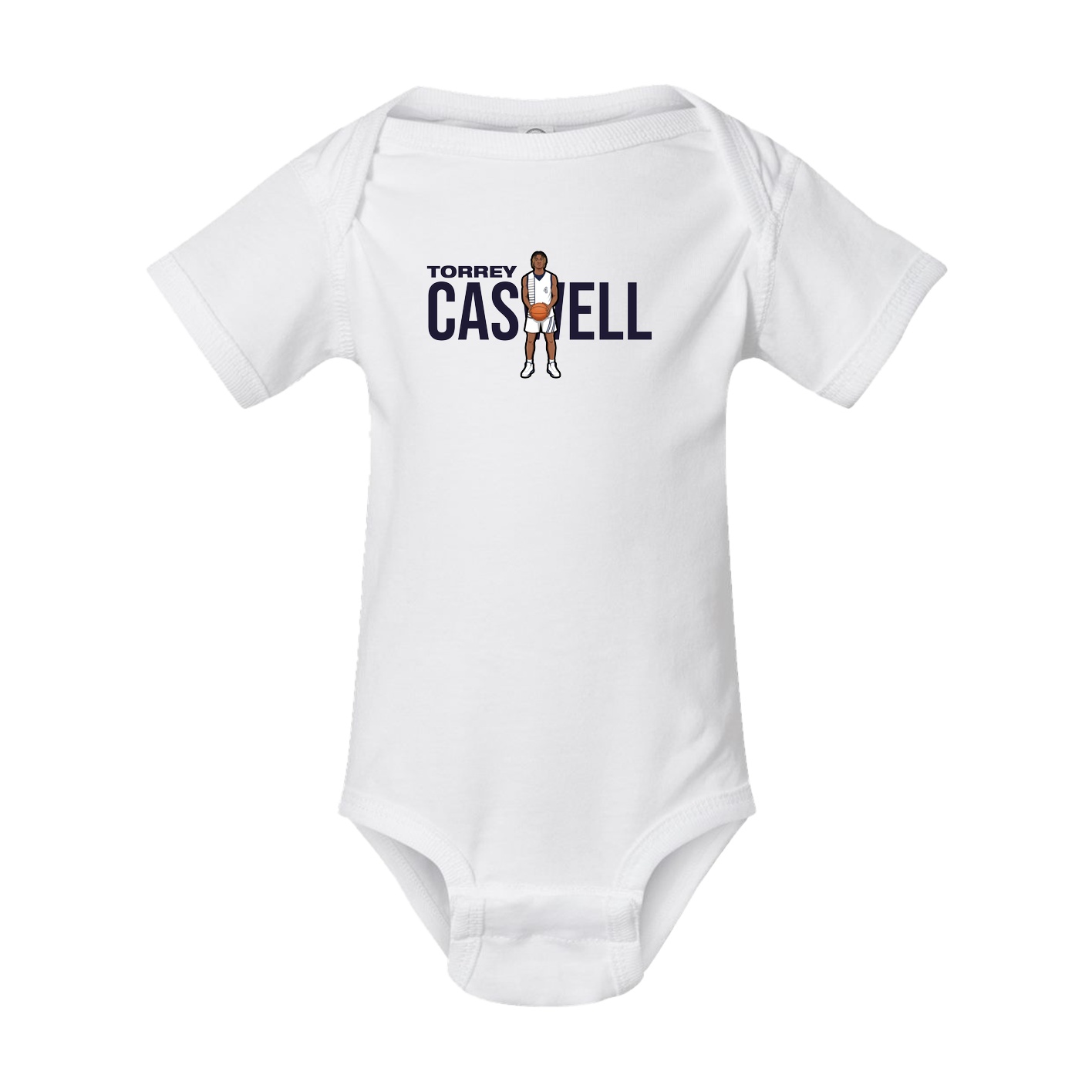 Baby Onesie — Player Name in White