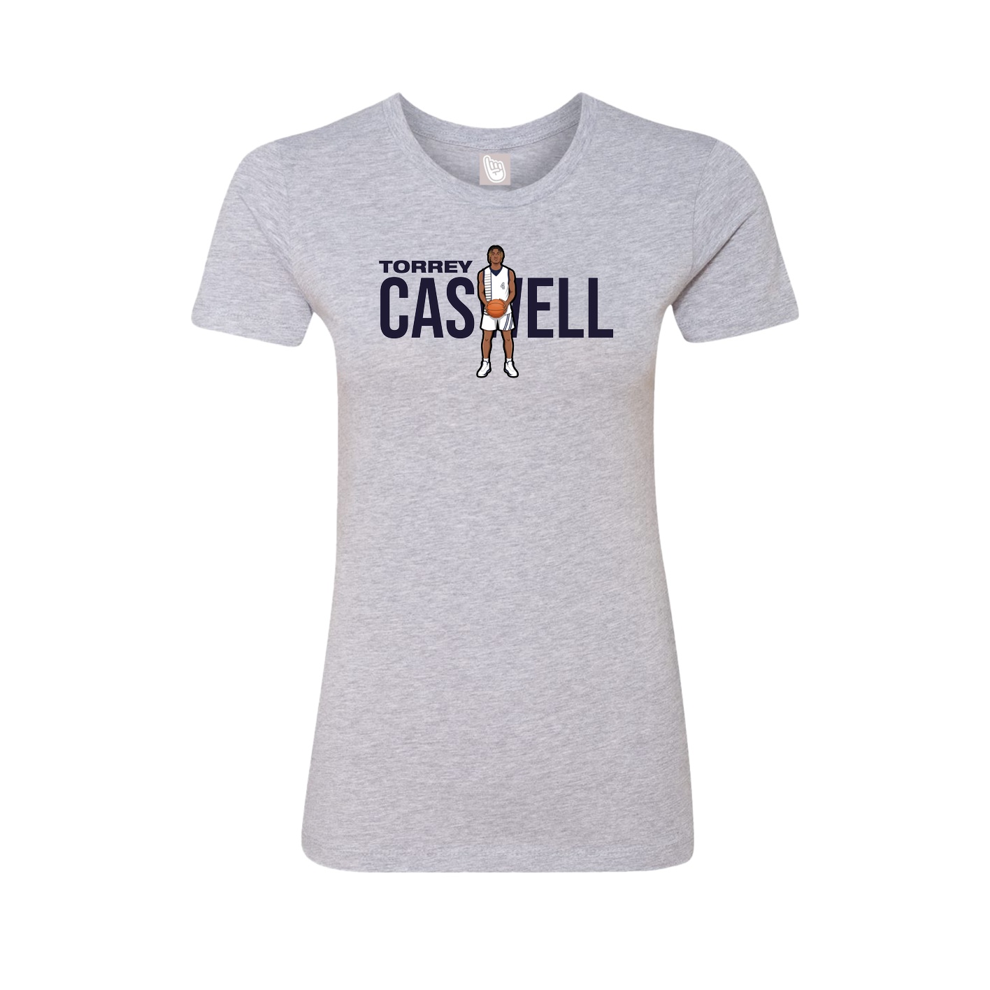 Fitted Women's Tee — Player Name in Grey