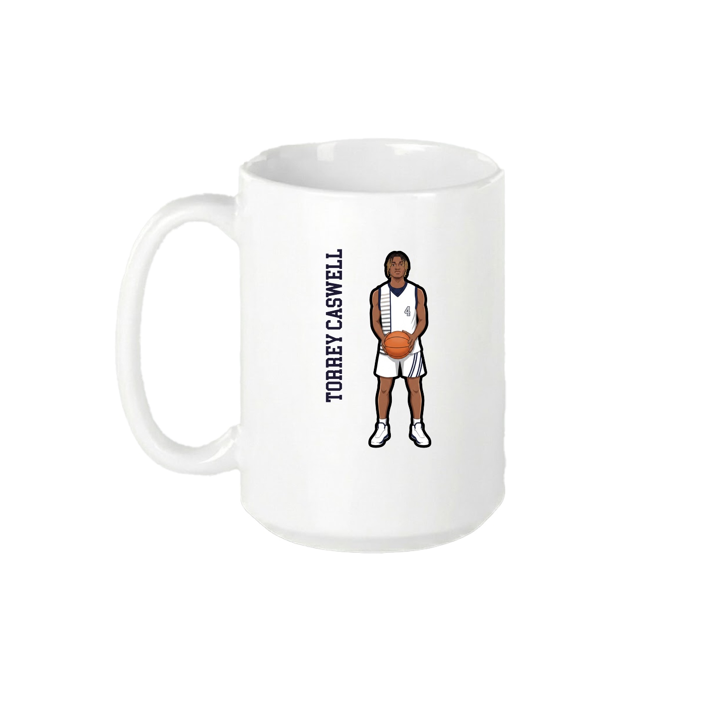 15oz Coffee Mug — Name Vertical in White