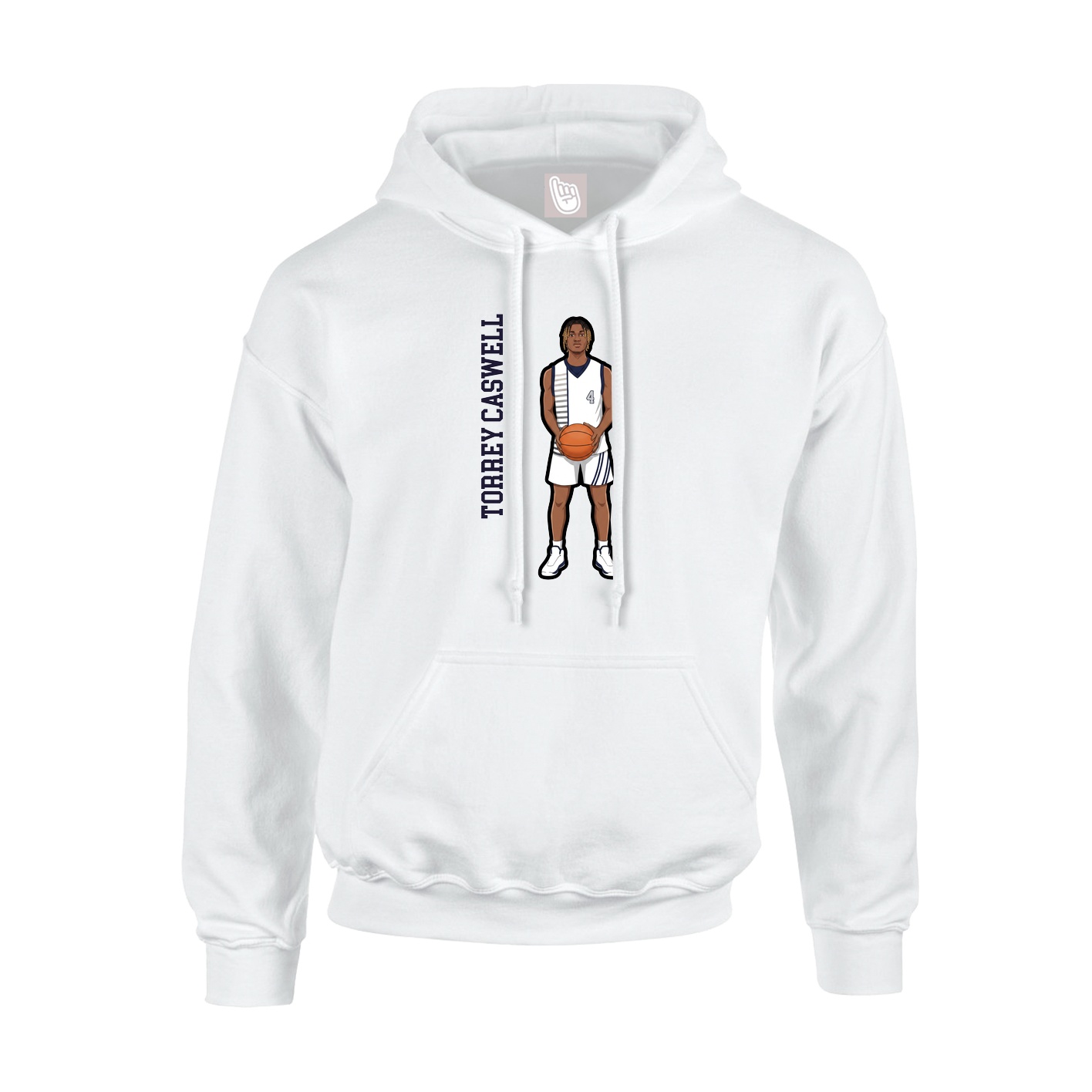 Youth Hoodie — Name Vertical in White