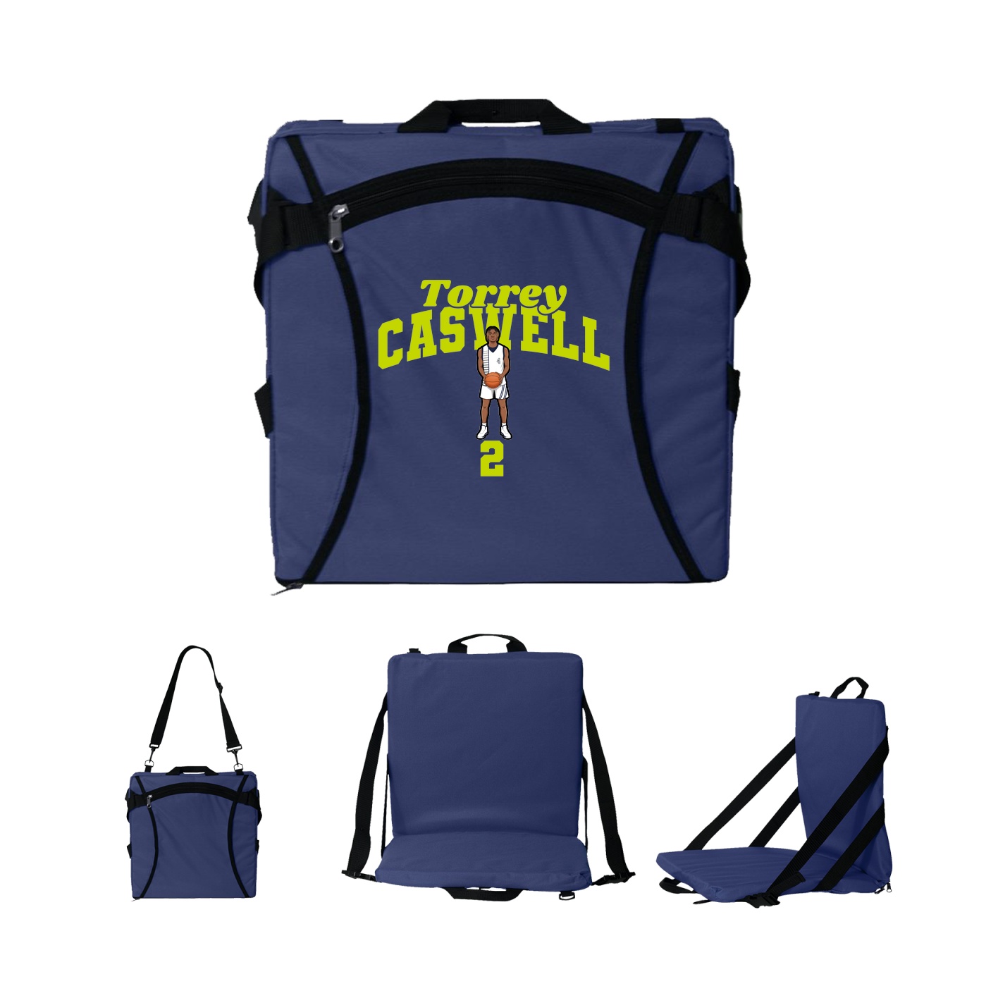 Folding Stadium Seat — Signature Arch in Navy