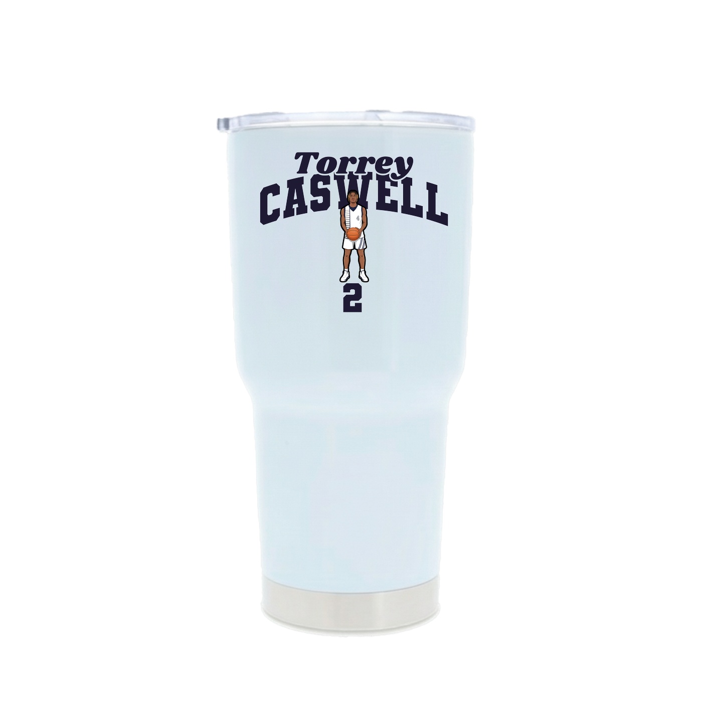 30oz Stainless Steel Tumbler — Signature Arch in White
