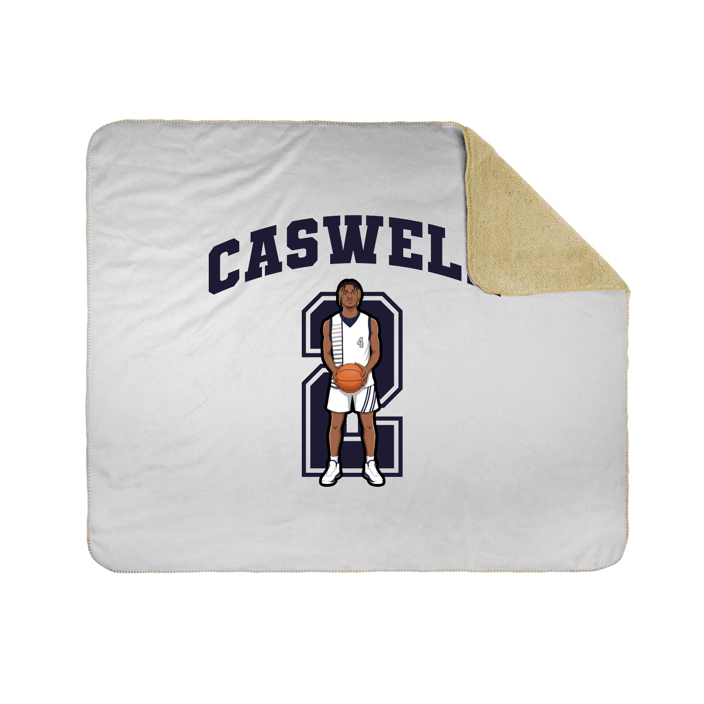 Throw Blanket — Number in White