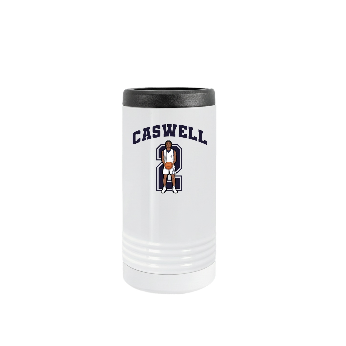 Slim Beverage Holder — Number in White