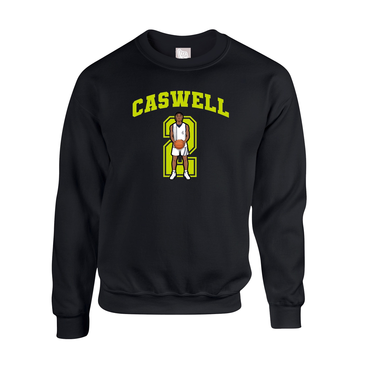 Fleece Crew — Number in Black