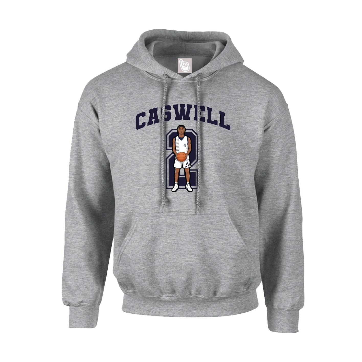 Youth Hoodie — Number in Grey
