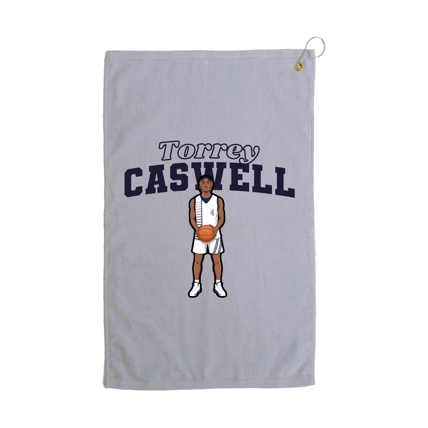 Golf Towel — Name Arch in Grey