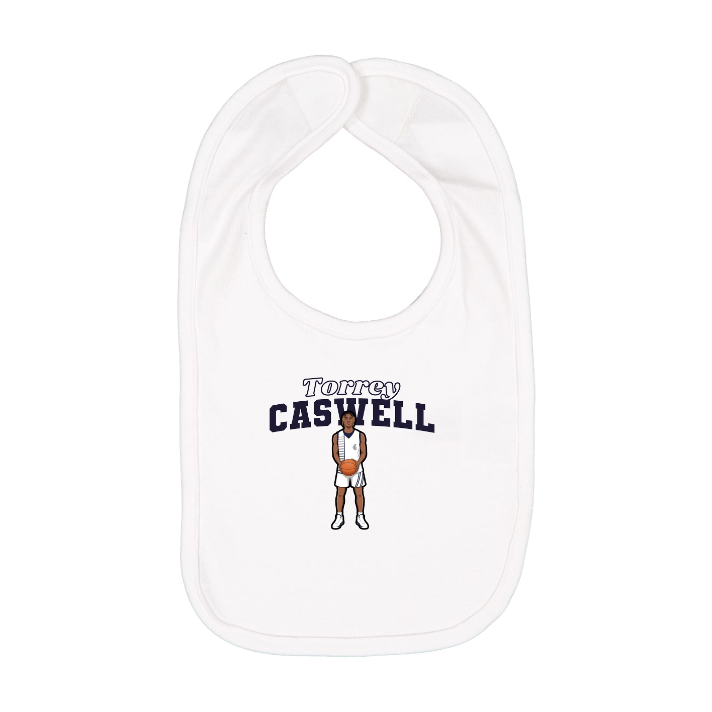 Infant Bib — Name Arch in White