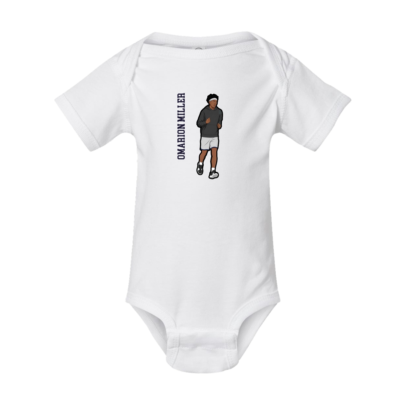 Baby Onesie — Name Vertical in White