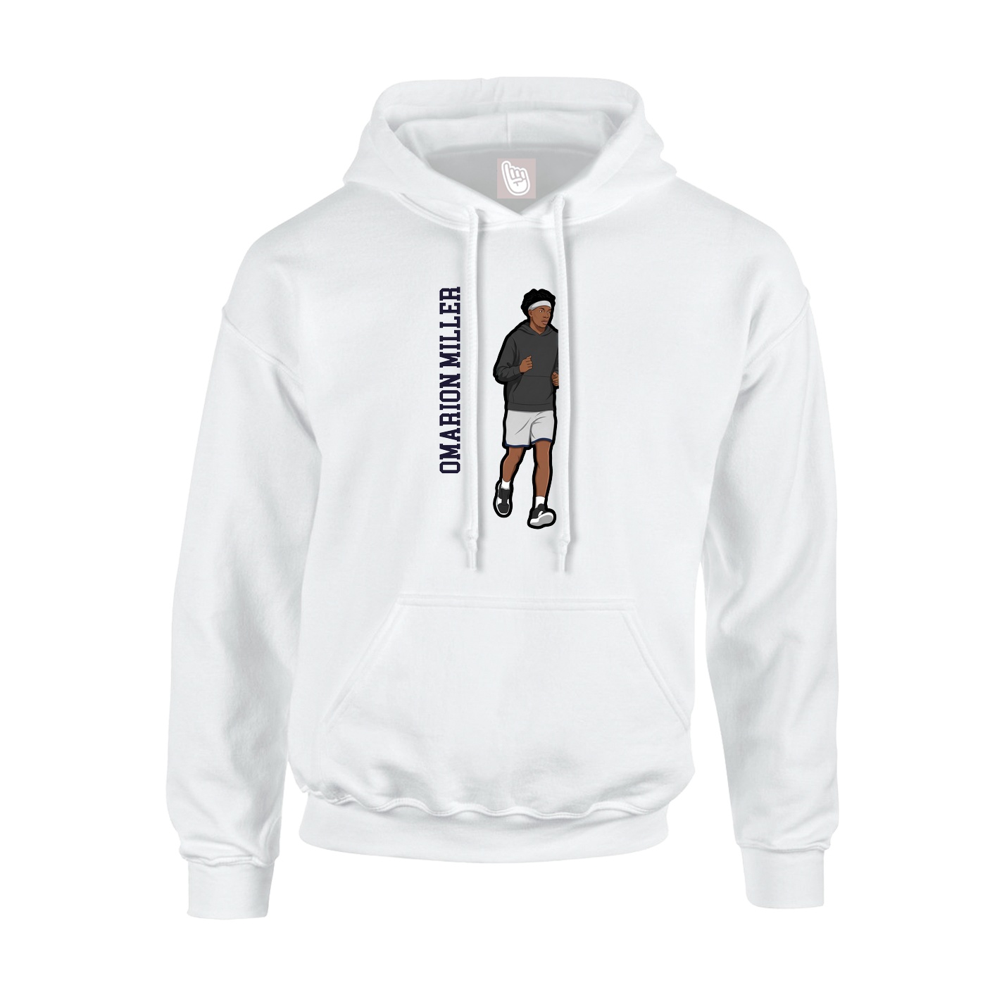 Youth Hoodie — Name Vertical in White