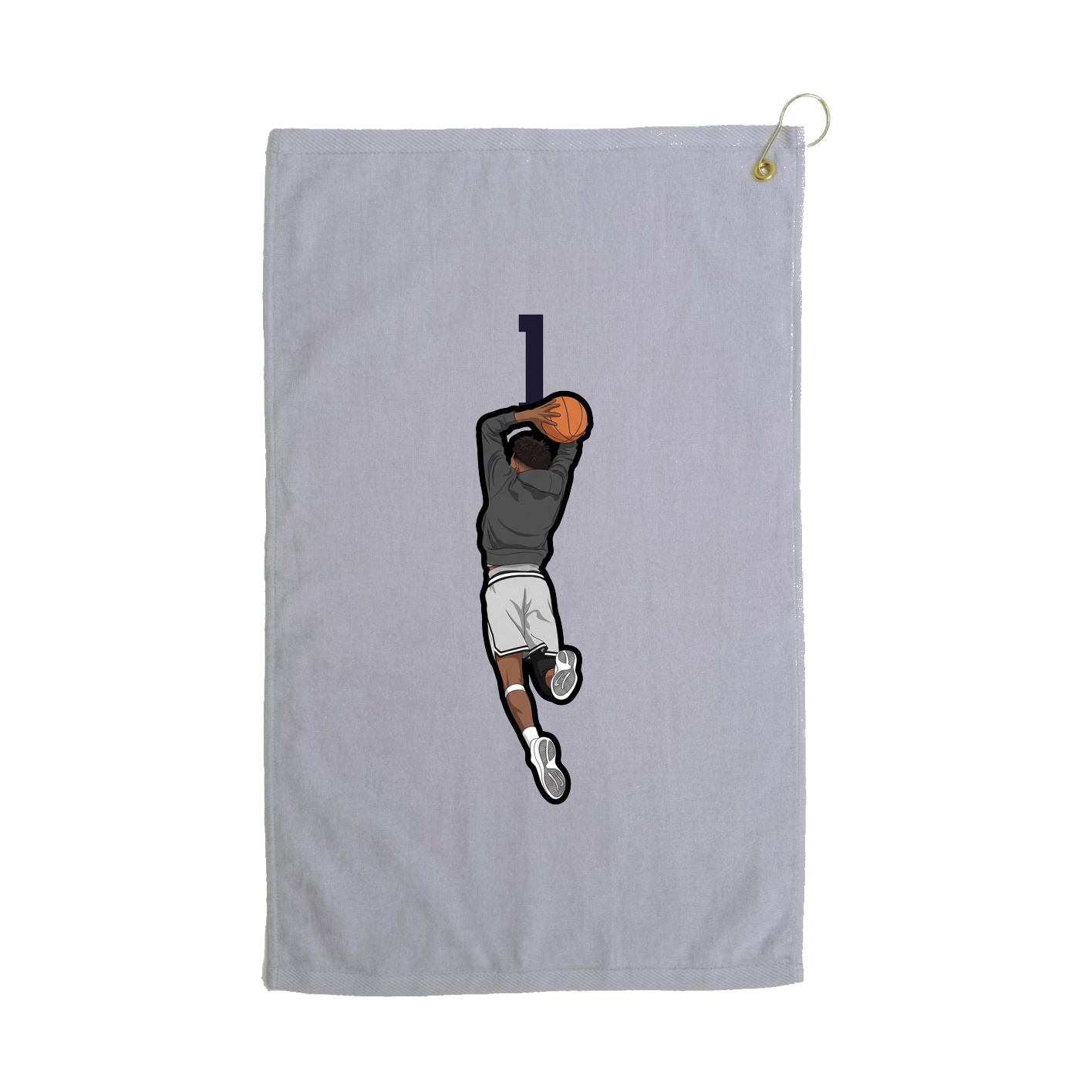 Golf Towel — Number Top in Grey