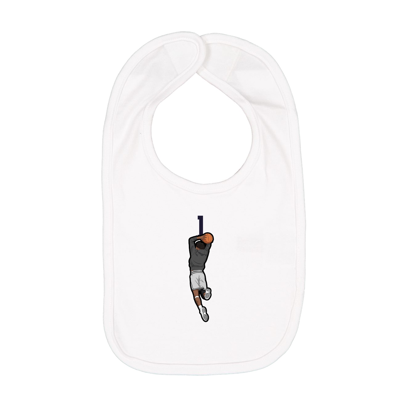 Infant Bib — Number Top in White