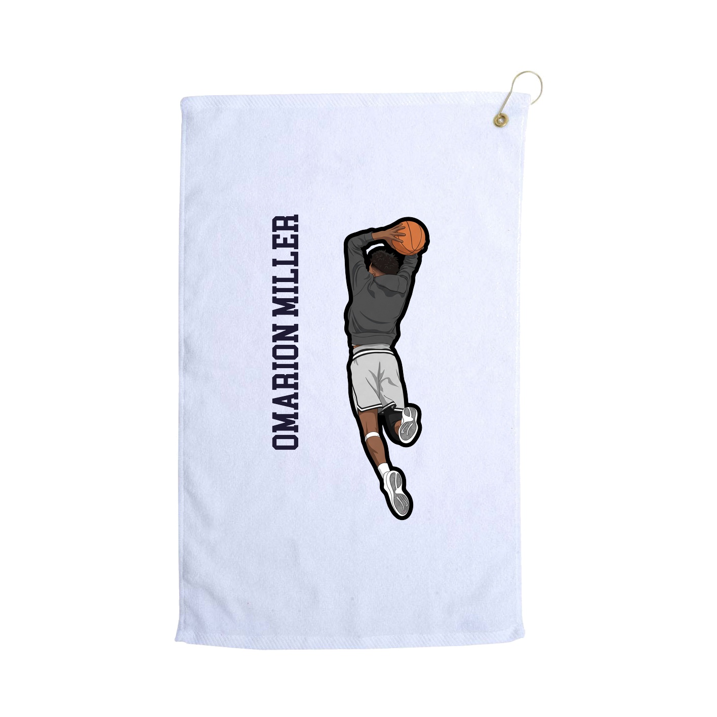 Golf Towel — Name Vertical in White
