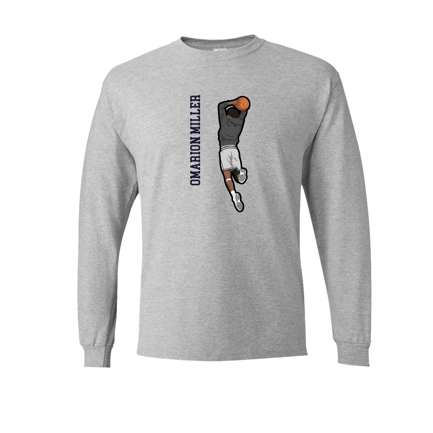 Long Sleeve Tee — Name Vertical in Grey