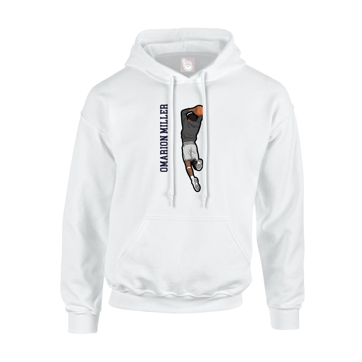 Hoodie — Name Vertical in White
