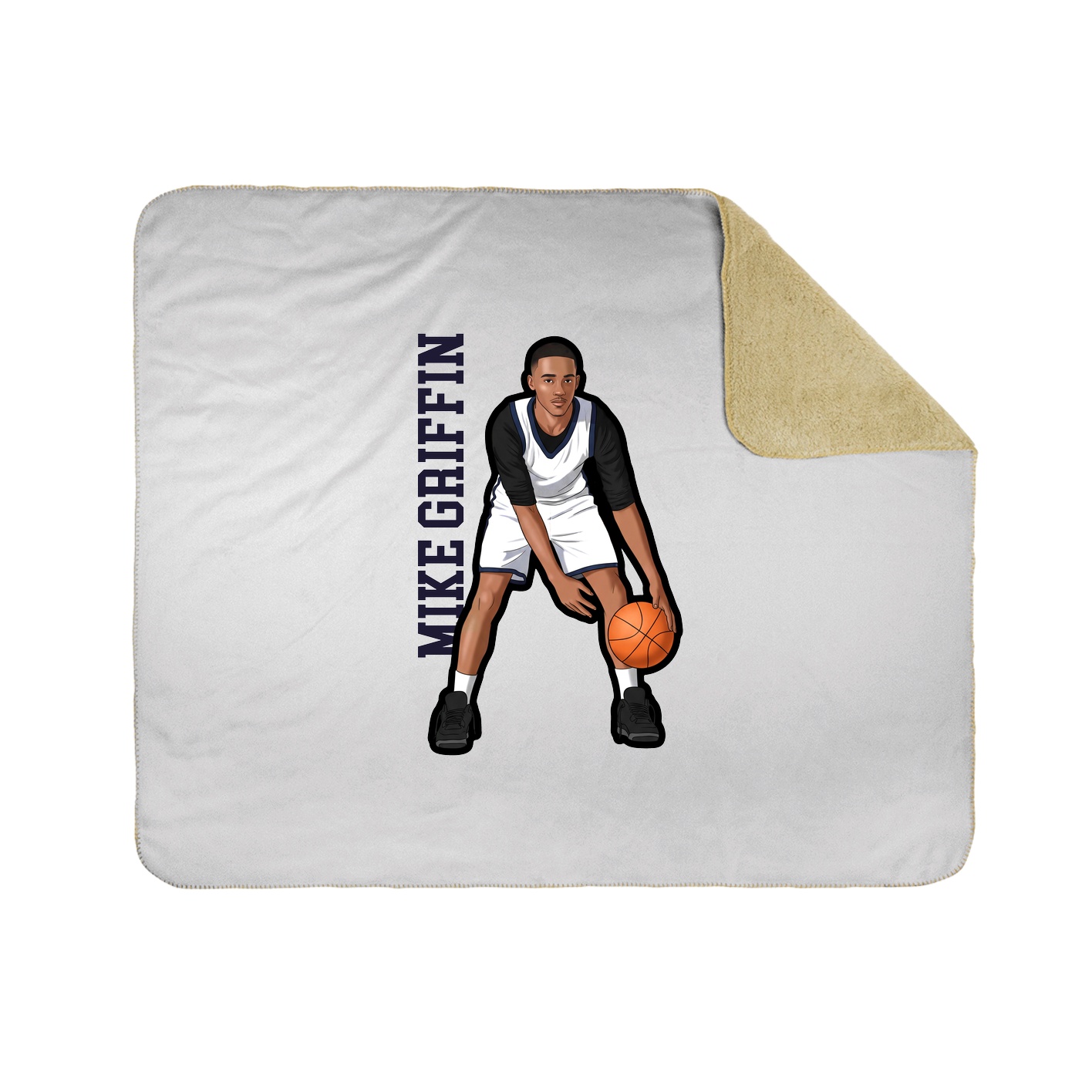 Throw Blanket — Name Vertical in White