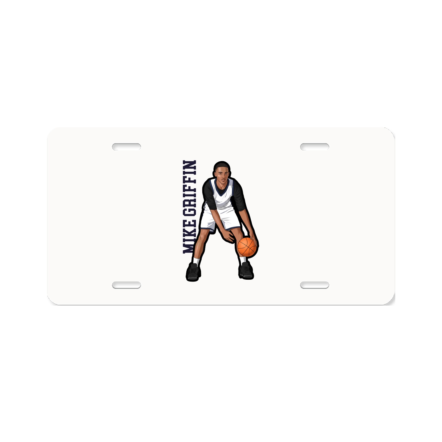 License Plate — Name Vertical in Classic