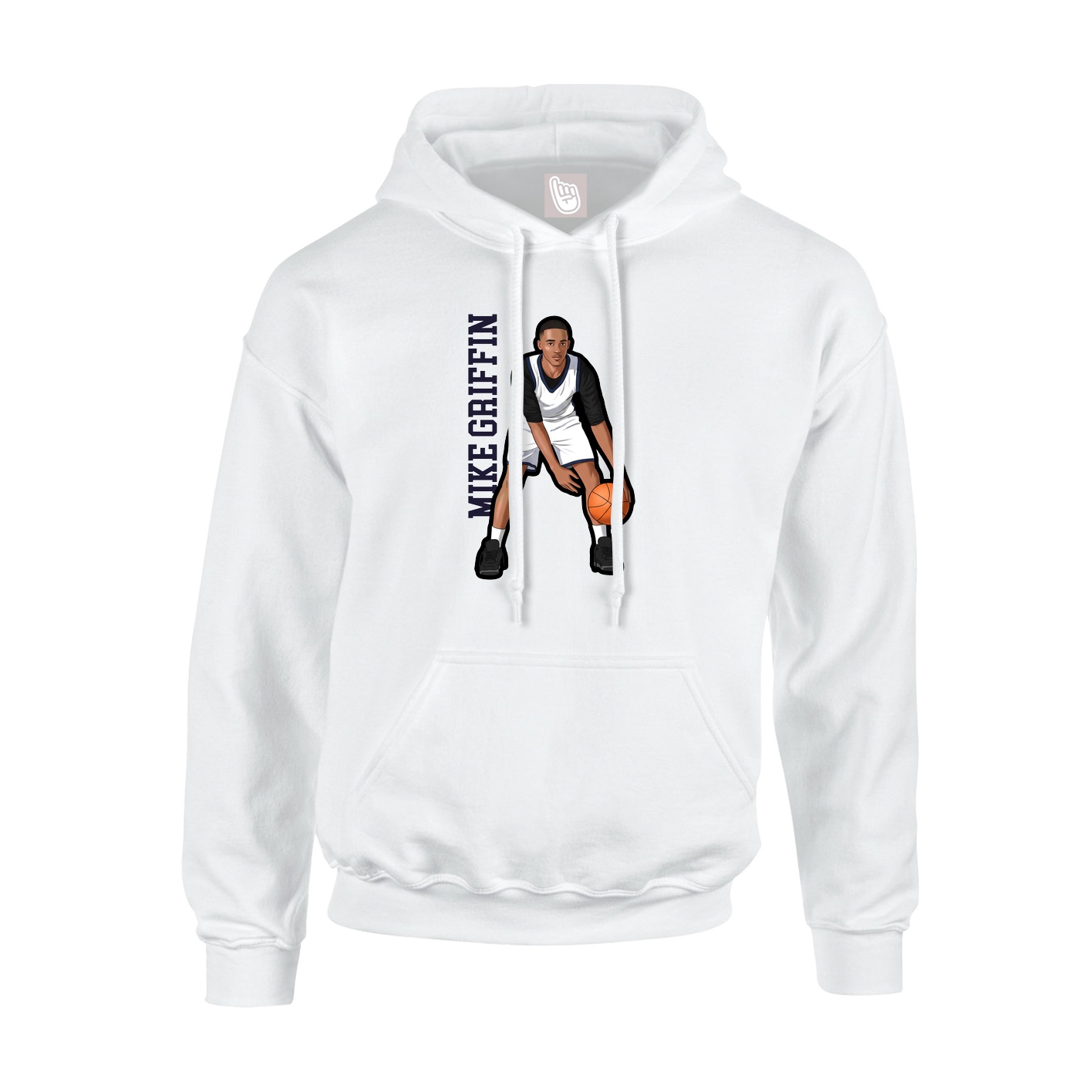 Youth Hoodie — Name Vertical in White