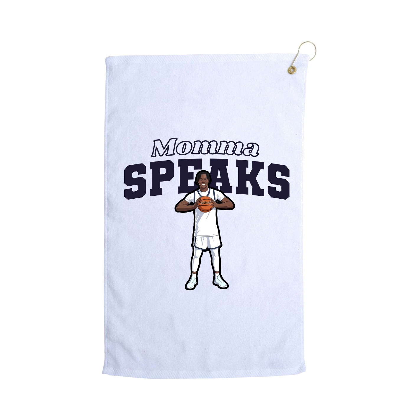 Golf Towel — Mothers Day Block in White