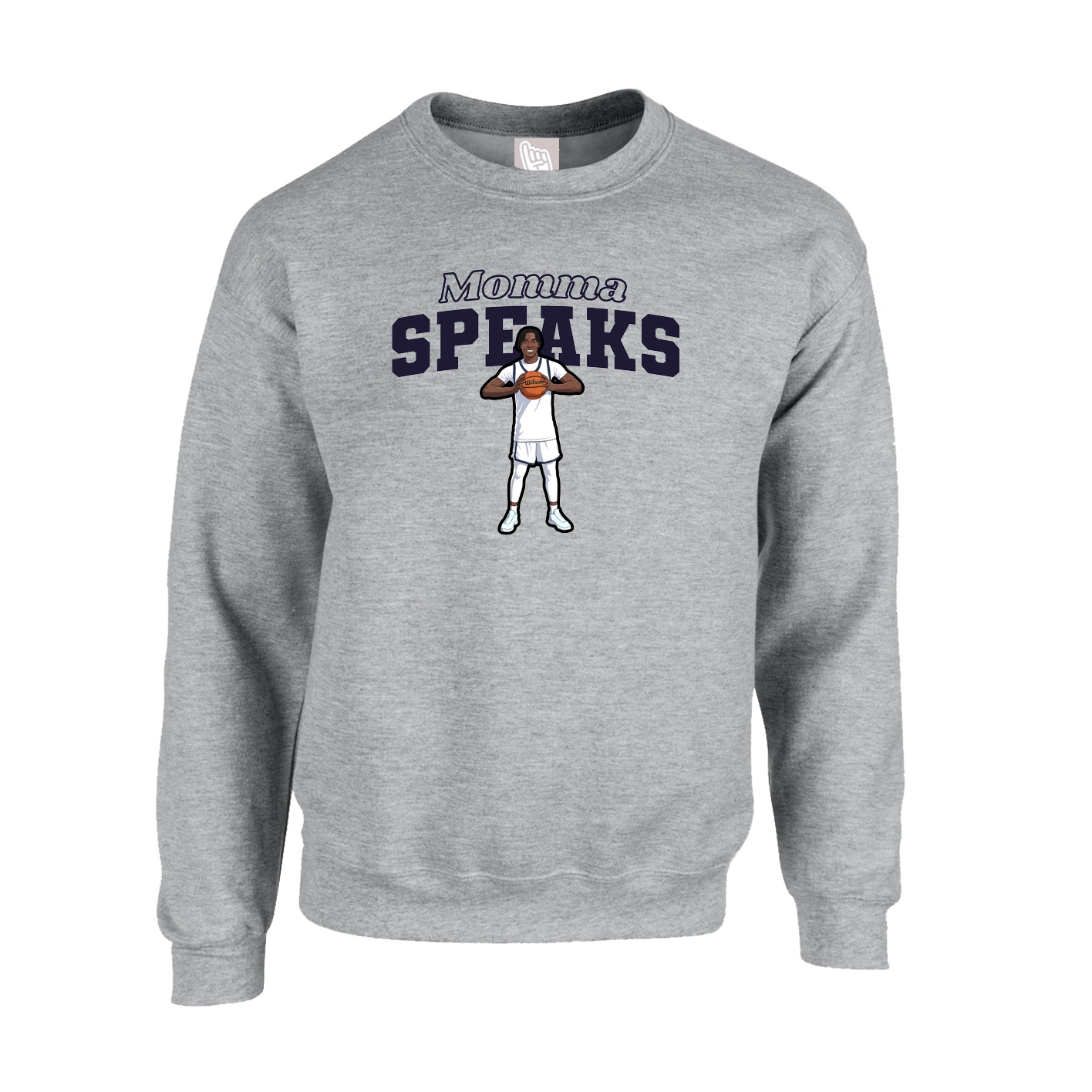 Fleece Crew — Mothers Day Block in Grey