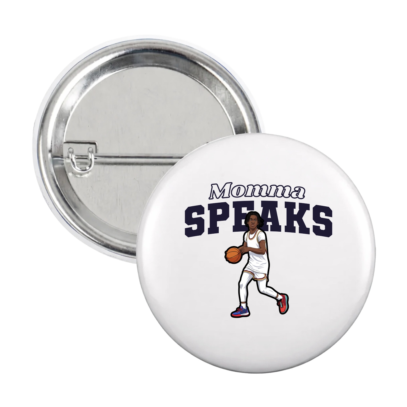 Game Day Button — Mothers Day Block in White