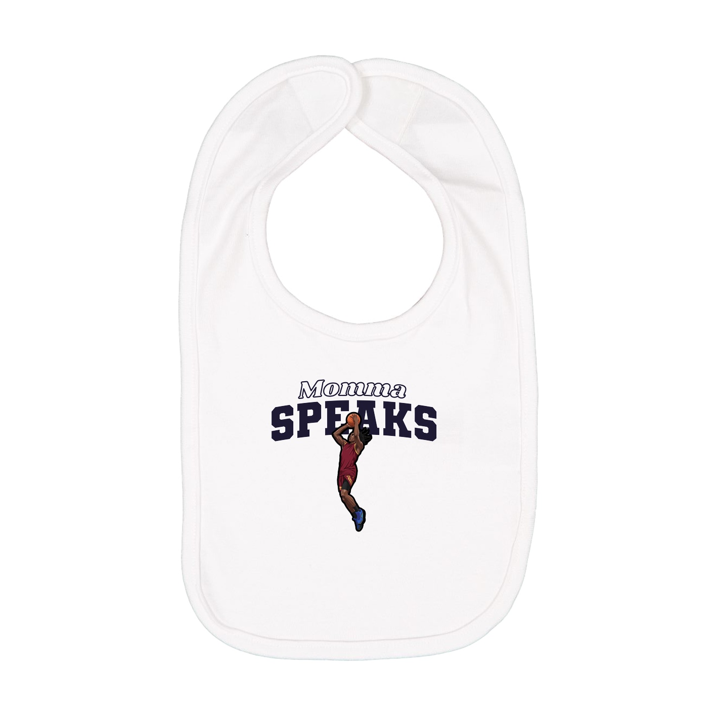 Infant Bib — Mothers Day Block in White