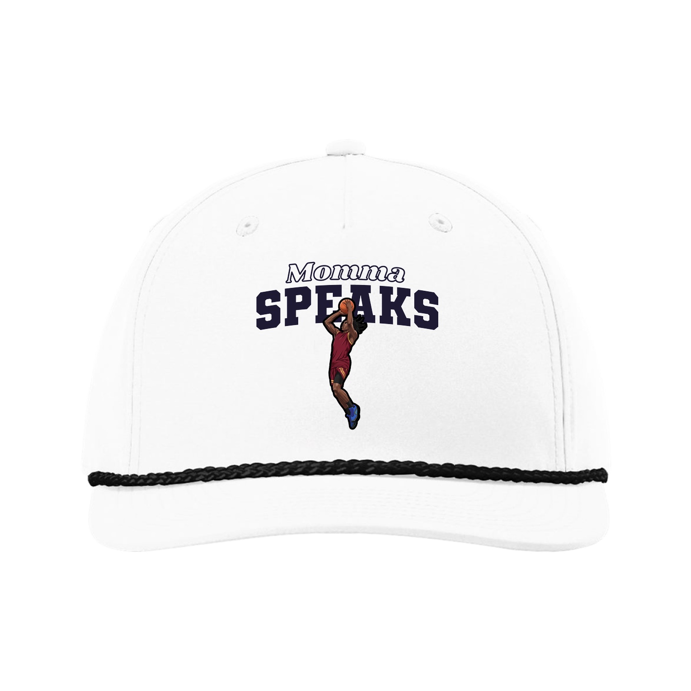 Five-Panel Classic Rope Cap — Mothers Day Block in White