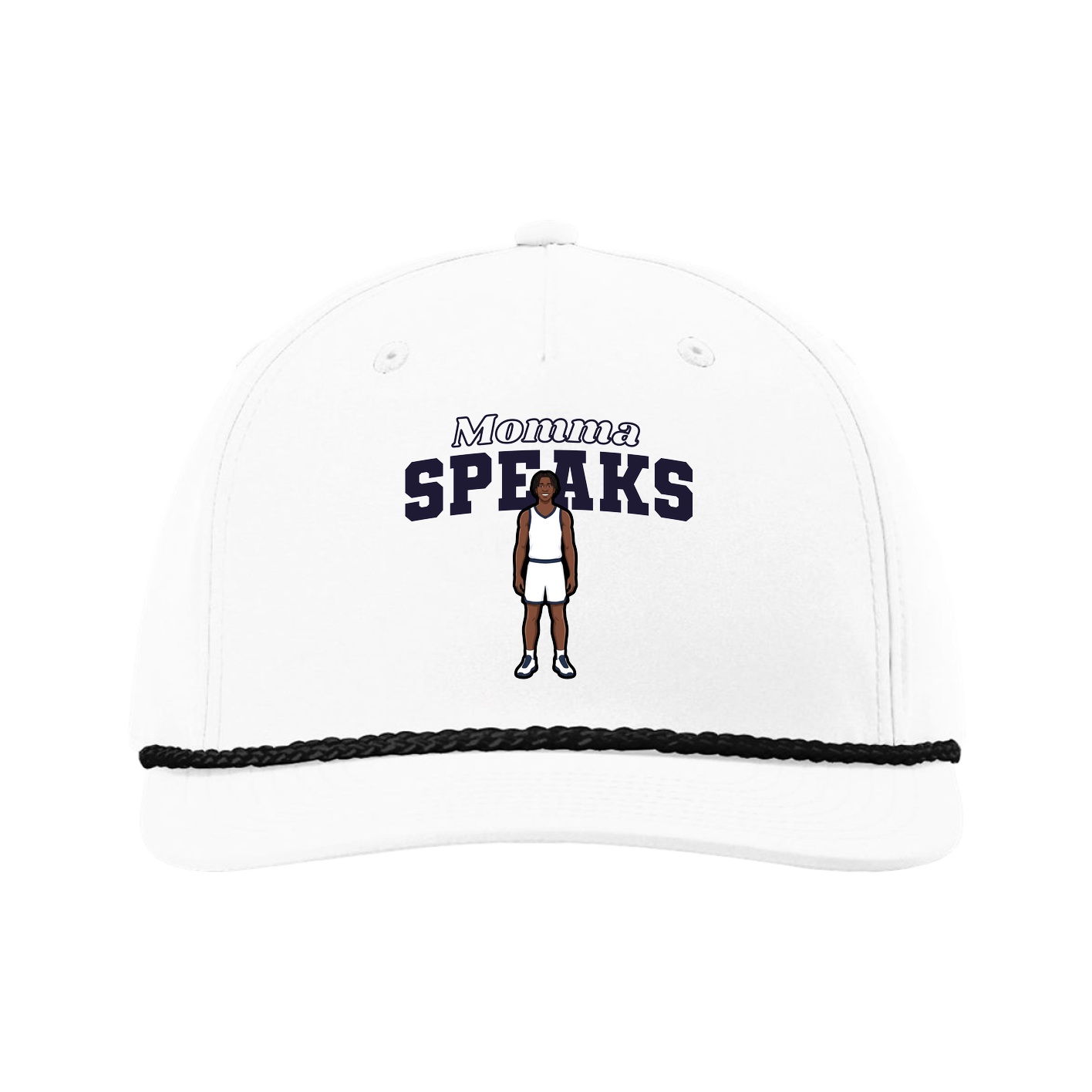 Five-Panel Classic Rope Cap — Mothers Day Block in White