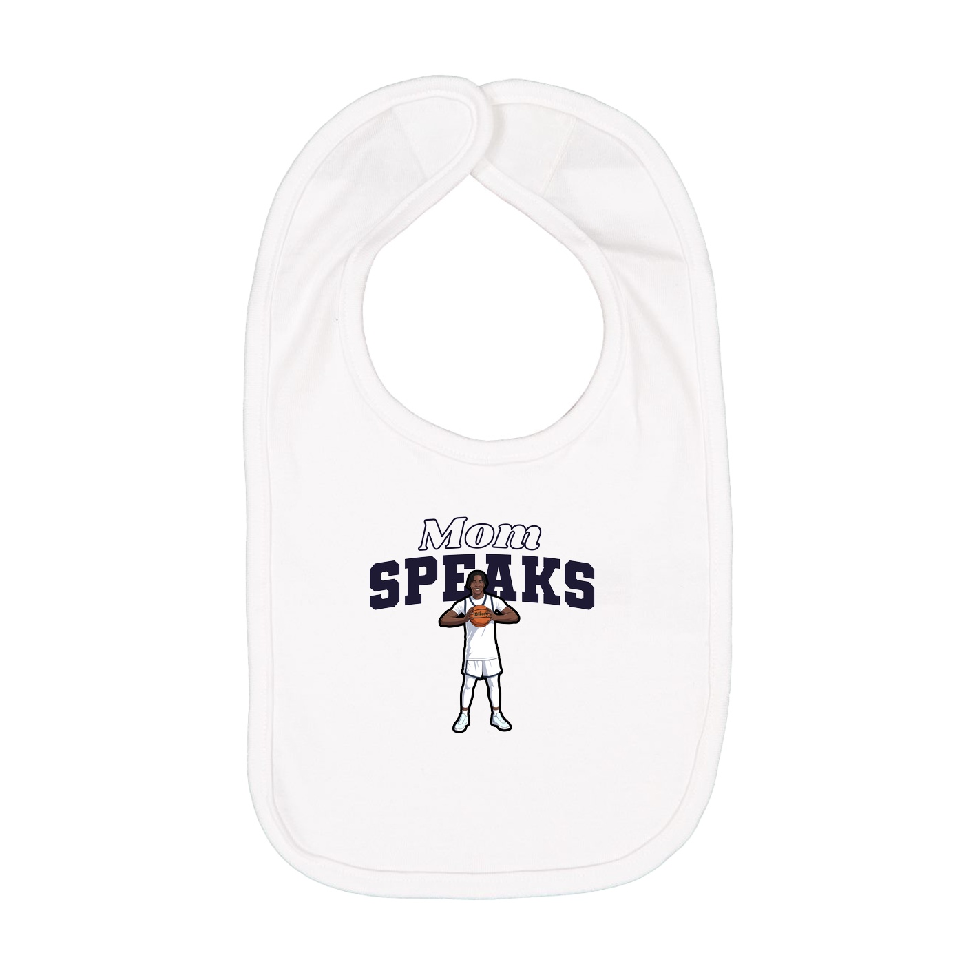 Infant Bib — Mothers Day Block in White